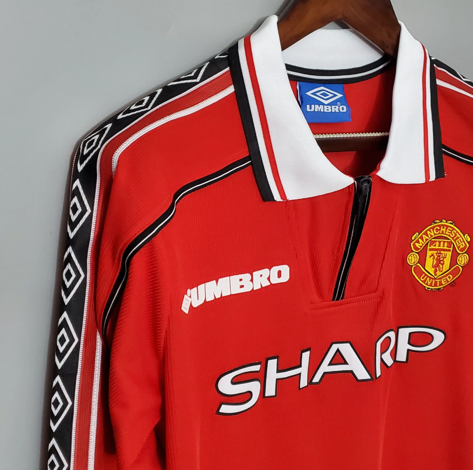 Manchester United 1998 - 1999 Hemmatröja långärmad